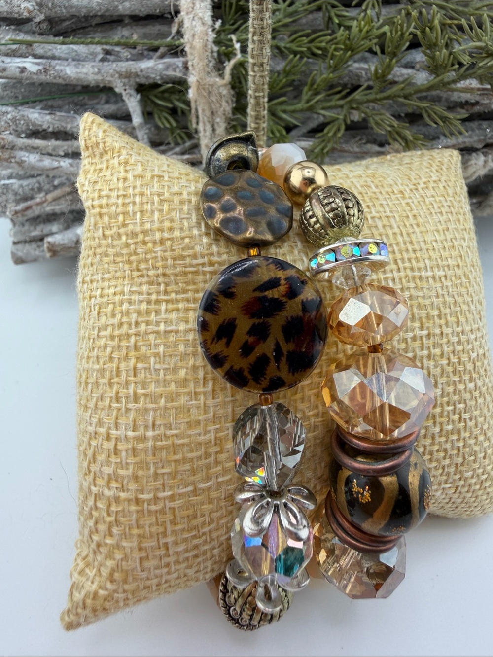 NEW List: Leopard Print Beaded Double Bracelet Set - Bigger Wrists 7.5”- 8”+ 💋